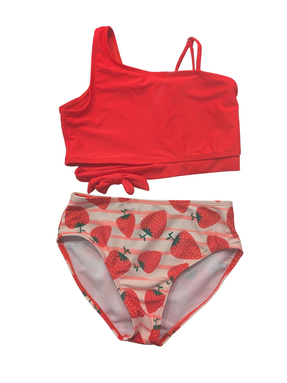 Girls Red Strawberry Two-Piece Swimsuit